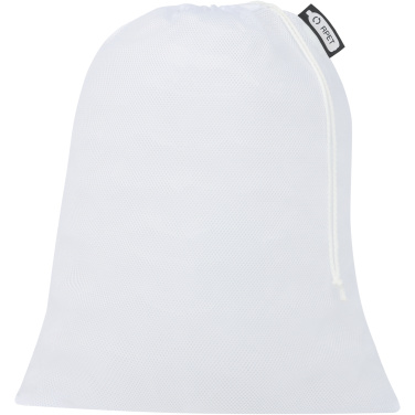 recycelter Polyester-Zuziehbeutel, 30 x 41 cm, Produktbild, Weiß (1)