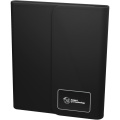SCX.design O18 A5 Notizbuch mit kabelloser 5W Powerbank mit 4000 mAh und Leuchtlogo, Schwarz
