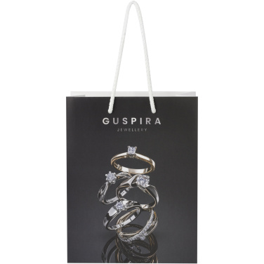 Handgefertigte 170 g/m² Integra-Papiertüte mit Kunststoff Kordelgriffen – 18 × 9 × 23 cm, Produktbild