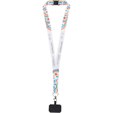 Addie Sublimation Lanyard mit Telefonhalterung und Sicherheitsverschluss  , Schwarz/Weiß, 10 mm, Produktbild