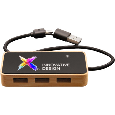 SCX.design H21 8-in-1 USB-Hub mit doppeltem Eingang und 6 Anschlüssen, Produktbild, Holz (3)