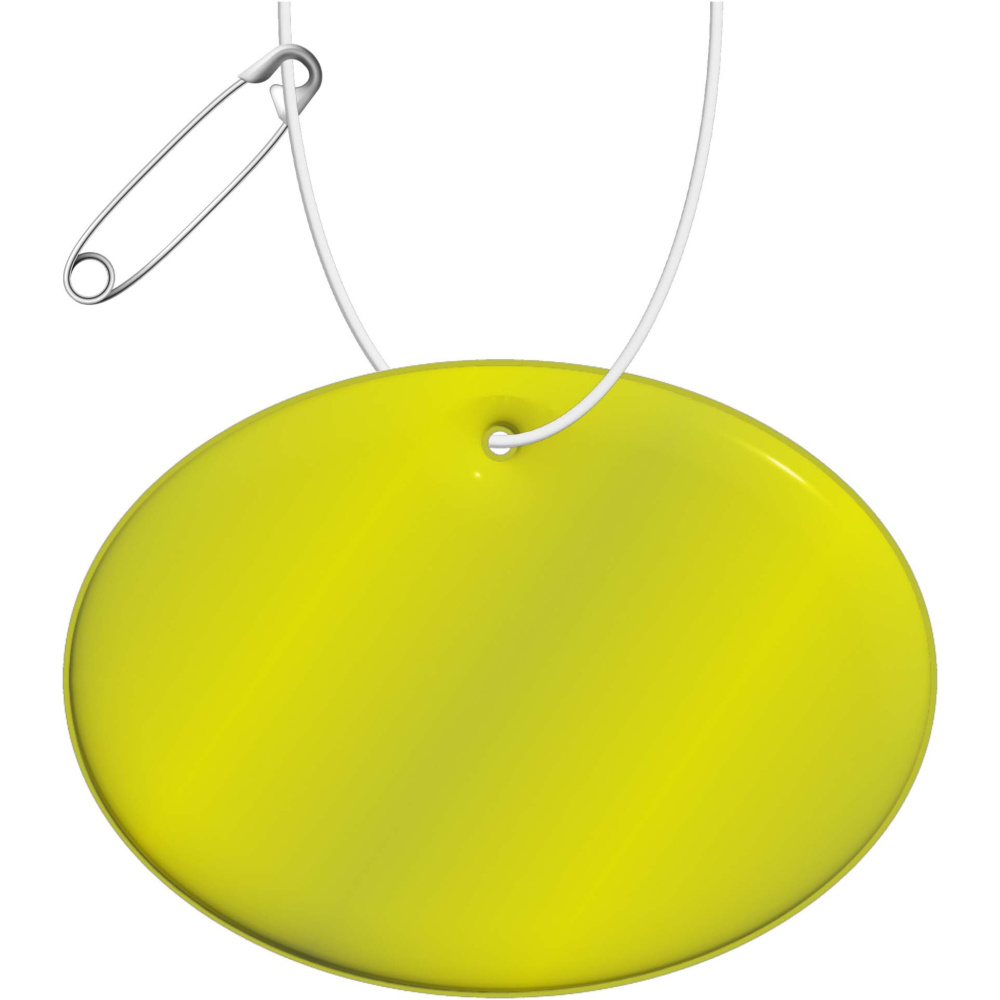 RFX™ H-16 runder, leichter, reflektierender PVC-Anhänger – groß, Neongelb, Produktbild
