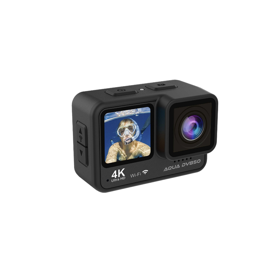 Prixton DV850 Aqua 4K Actionkamera mit zwei Bildschirmen, Schwarz, Produktbild