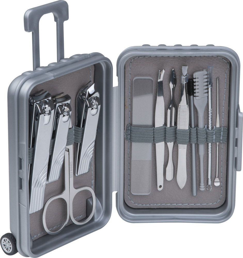 Set mit 12 Kosmetikaccessoires MONTMARTRE, grau, Produktbild (1)