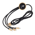 3-in-1-Ladekabel mit beleuchtetem Logo, 120 cm lang, Beige
