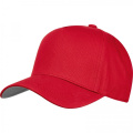 Baseballkappe aus Baumwolle mit 5 Panels, 290 g/m², AXEL, Rot