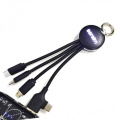4-in-1-Kabel mit beleuchtetem Logo, RXD-368, Schwarz