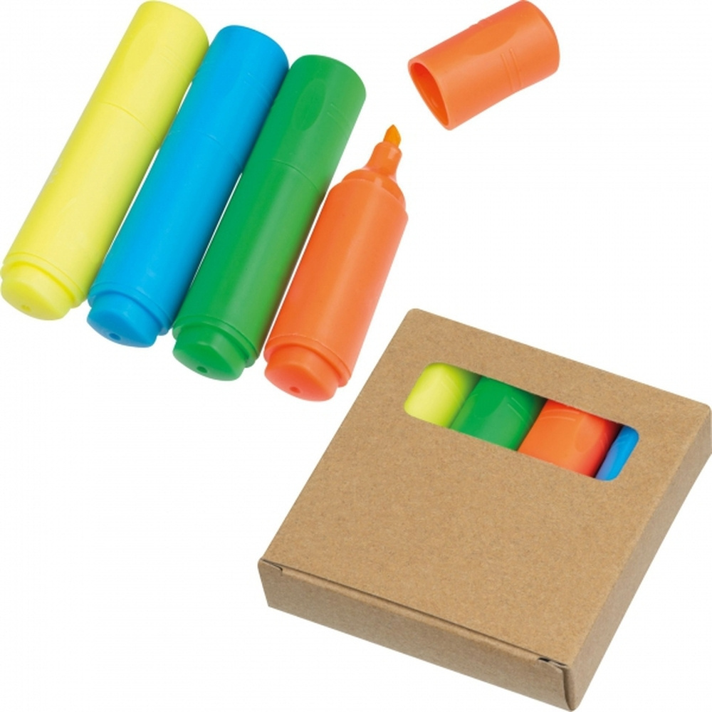 Mini-Textmarker, 4 Farben, SETH, mehrfarbig, Produktbild