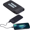 Powerbank mit beleuchtetem Logo, 8000 mAh, FLOYD, Schwarz