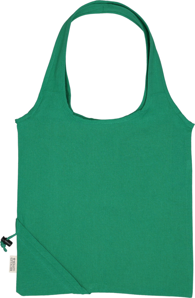 Faltbare Tasche aus recycelter Baumwolle und Polyester, 118 g/m², ANJA, Grün, Produktbild
