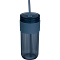 SOLEDAD Trinkbecher mit Strohhalm, 660 ml, marineblau