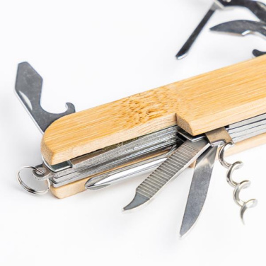 Multifunktions-Taschenmesser aus Bambus und Edelstahl / Multiblade, Produktbild