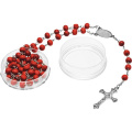 Rosenkranzperlen aus Holz / Rosary, Dunkelrot