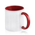 Zweifarbiger Keramikbecher für Sublimation / Popmug, Rot
