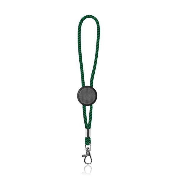 Rohrförmiger Schlüsselhalter mit Verstellmöglichkeit und Karabiner / Byner, Grün, Produktbild
