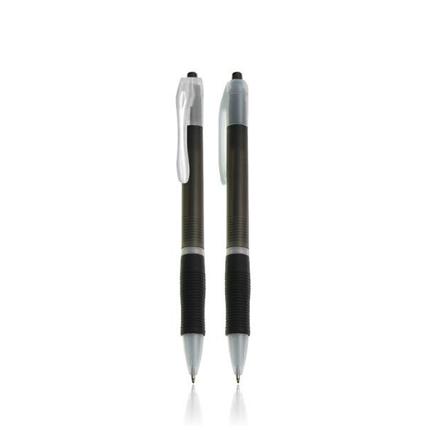 Kugelschreiber aus Kunststoff mit ergonomischem Griff / Priny, Schwarz, Produktbild