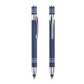 Aluminium-Kugelschreiber, gummierte Oberfläche, Touch / Chromy, Marine
