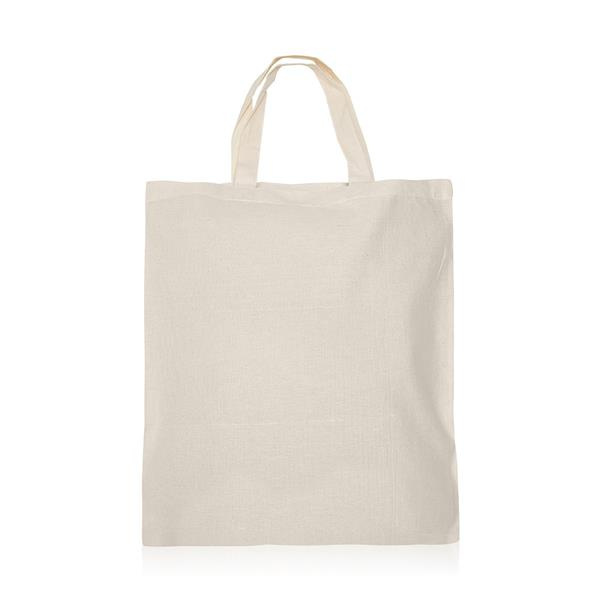 100 % Baumwolltasche mit kurzem Henkel, naturfarben, Produktbild