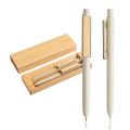 Kugelschreiber- und Druckbleistift-Set aus Bambusfaser im Geschenketui / Bamfiber Set, naturfarben