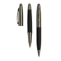 Inox Kugelschreiber- und Rollerball-Set, Geschenkbox / Meruset, Dunkelgrau