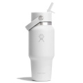 710 ml Reiseflasche mit breitem, flexiblem Strohhalm, Harbor Blue, Weiß