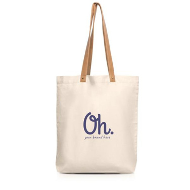 Baumwolltasche mit PU-Griffen / Peachy, Produktbild