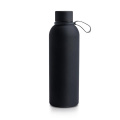 500-ml-Thermosflasche mit gummiertem Griff / Thermal, Schwarz