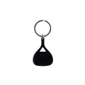 Schlüsselanhänger aus recyceltem Aluminium in Form eines Padelschlägers / Padel, Schwarz