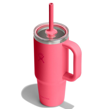 710 ml Reisebecher mit durchsichtigem Deckel, Popstar Pink, Produktbild
