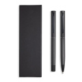 Set aus Kugelschreiber und Rollerball aus Aluminium mit matter Oberfläche. / Magritte, Schwarz