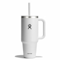 1183 ml Reisebecher mit durchsichtigem Deckel, Capriblau, Weiß