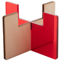 Candix – Teelichthalter, rot/transparent