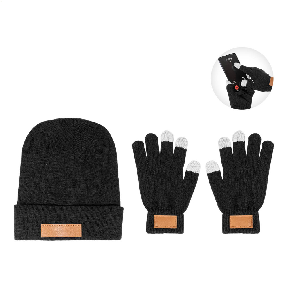 Pashen – Mützen- und Handschuh-Set, schwarz, Produktbild