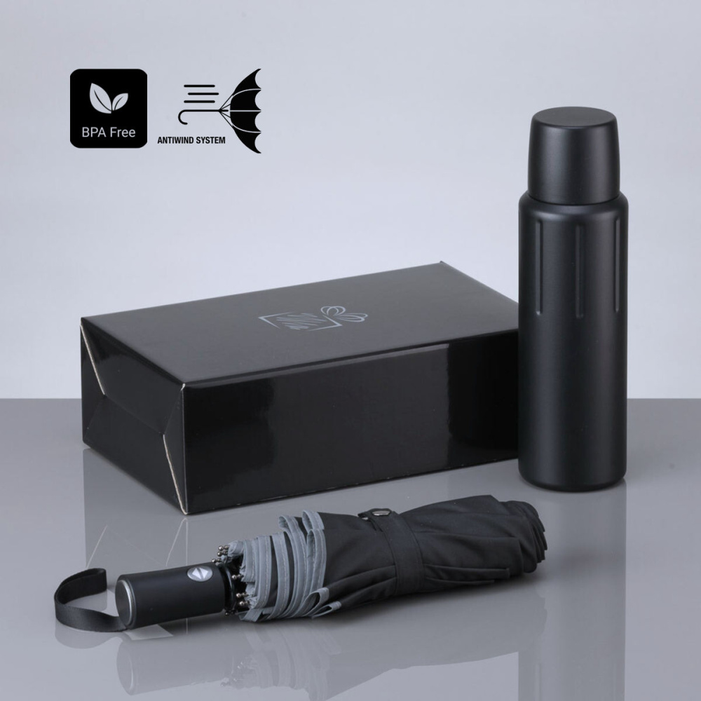 Scandic Set III: Vakuum-Thermoskanne 750 ml & Automatikschirm, Produktbild