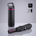 Outdoor Set: Edelstahl-Trinkflasche 650 ml und Automatikschirm, Rosa