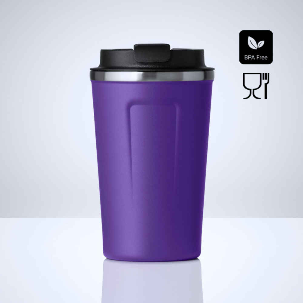 Traveller Set: Nordic-Thermobecher 350 ml & vollautomatischer Schirm, Violett, weitere Ansicht 2