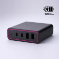 Opti Power GaN 65W Desktop-Ladegerät (4-Port-Ladeturm), Rosa