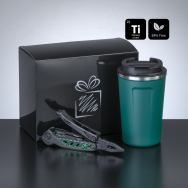 Travel Set II: nordic kaffeebecher 350 ml & optima titanium multitool, Grün, Produktbild