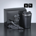 Travel Set II: nordic kaffeebecher 350 ml & optima titanium multitool, Schwarz
