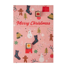 Adventskalender mit Schokoladenlogo