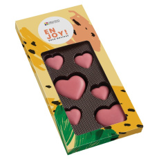 Set mit Pralinen, Schokoladenherzen
