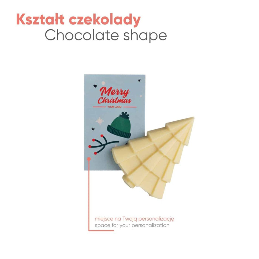 Werbekarte – Schokoladen-Weihnachtsbaum, Produktbild (1)