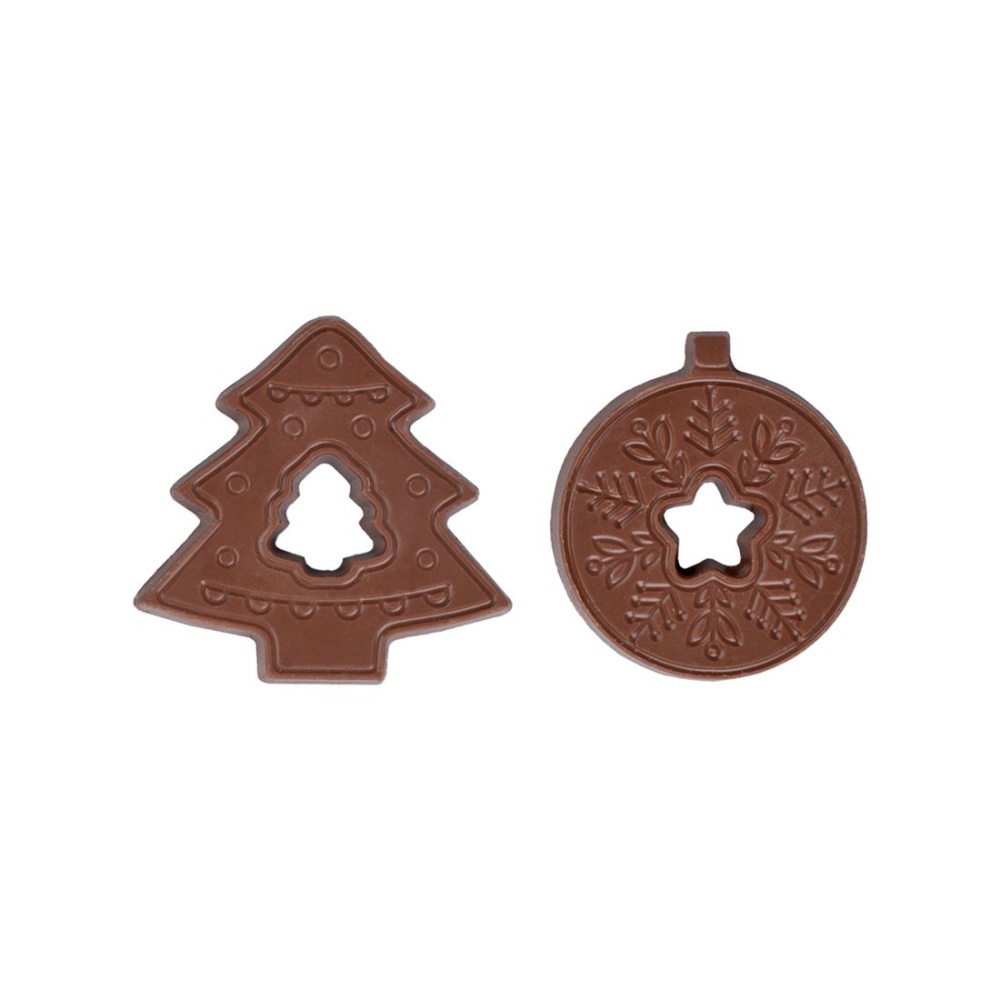 Set mit Pralinen, Weihnachtsbaumanhängern und Holzbox, Produktbild (1)
