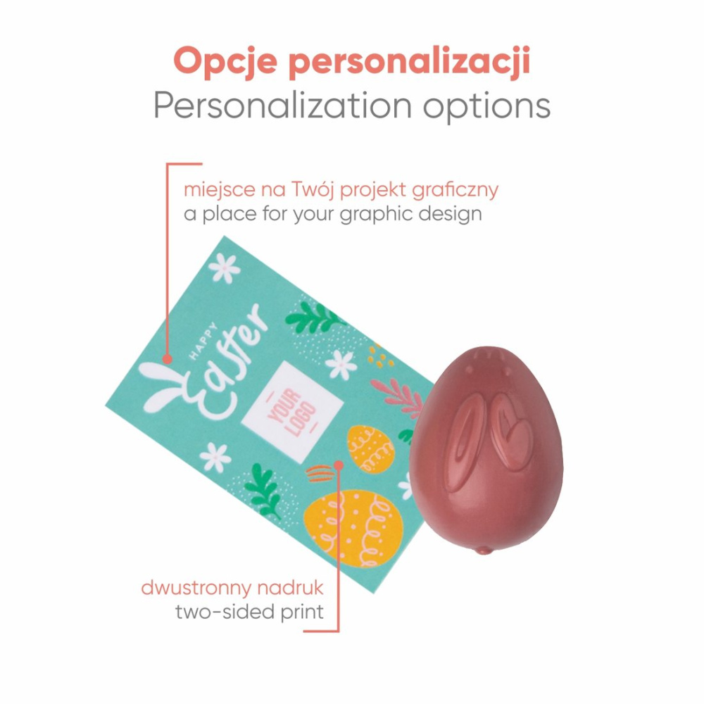 Werbekarte – Osterhasen-Praline, Produktbild