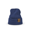 Cobain Mütze aus rPET und Wolle. Mit personalisierbarem Aufnäher, Blau
