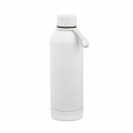 Hudson Trinkflasche 540ml aus recy. Edelstahl. Doppelwandig, gummierter Oberfläche, Weiß
