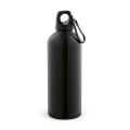 Drava Trinkflasche 530ml, recy. Edelstahl, einwandig. Mit Karabinerhaken, Schwarz