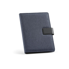 Tolstoy A5-Mappe rPET. Notizblock mit 64-seitigem FSC® .Verschluss aus rPU