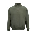 Malibu Sweatshirt mit 1/4-Reißverschluss.Bio-Baumwolle, recy.Baumwolle und rPET., Armeegrün