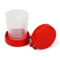 Faltbarer Reisebecher 220 ml mit Karabinerhaken, rot